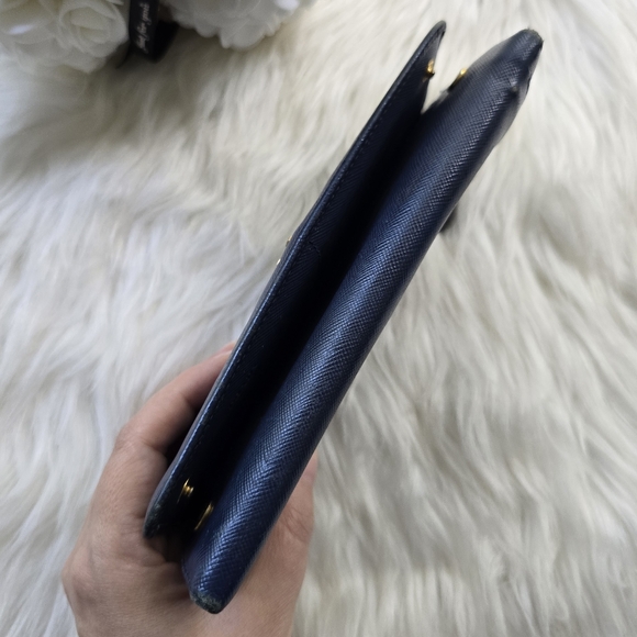 Prada Blue Saffiano Leather Long Wallet - Picture 7 of 17